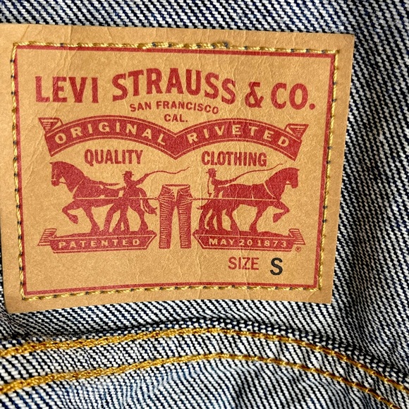 Levi's Original Rib Trim Trucker Jeans Jacket Size S - Picture 4 of 8